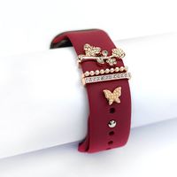 Charms Para Apple Watch 38-40-41-42-45-49mm Butterfly Gold Rose