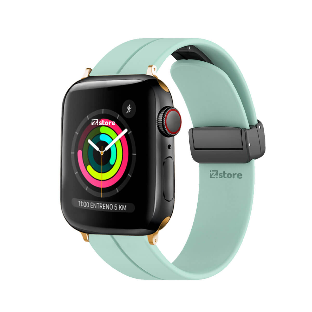 Correa Para Apple Watch Broche Magnético 38-40-41mm Gold Rose Verde Agua