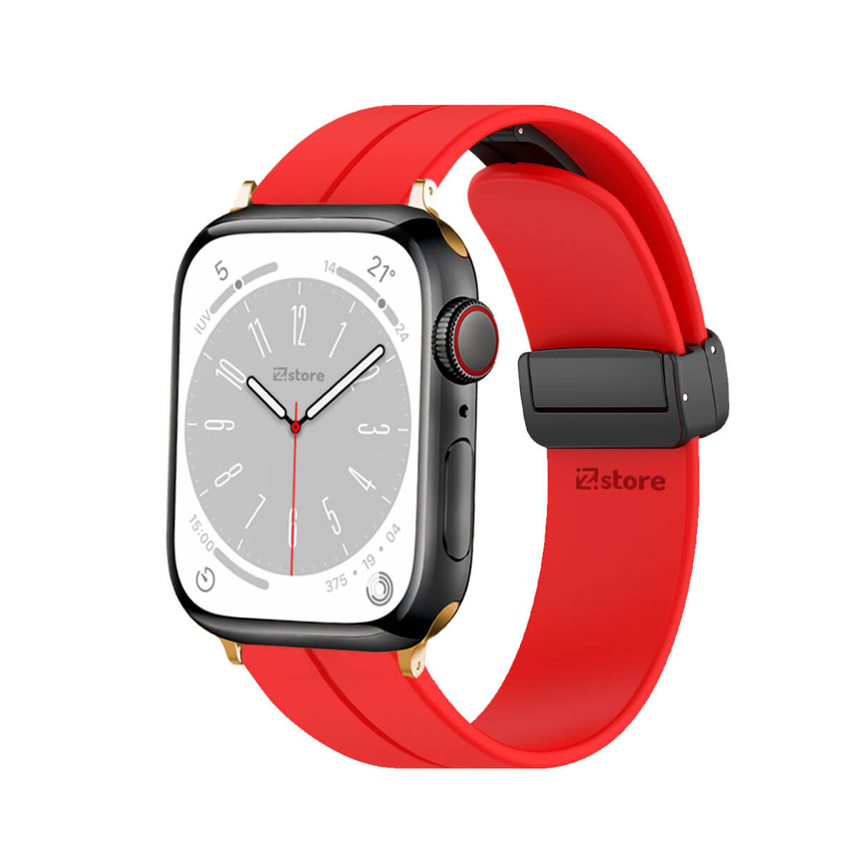 Correa Para Apple Watch Broche Magnético 42-44-45-49mm Gold Rojo