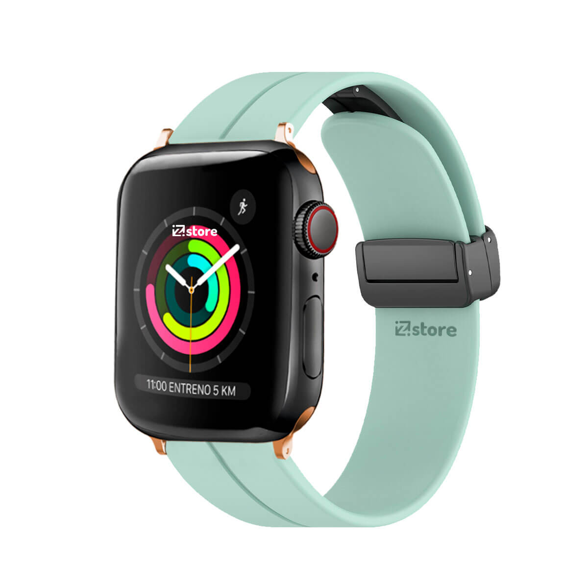Correa Para Apple Watch Broche Magnético 38-40-41mm Gold Verde Agua