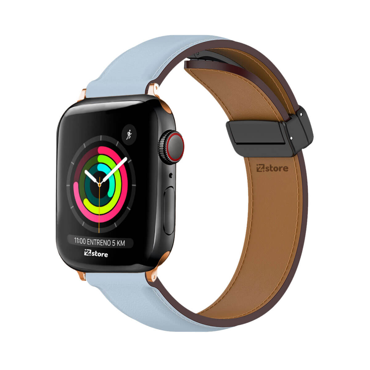 Correa De Cuero Para Apple Watch 38-40-41mm Gold Rose Celeste