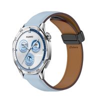 Correa de Cuero Para Huawei Watch GT5/GT5 Pro Broche Magnético 46mm Celeste
