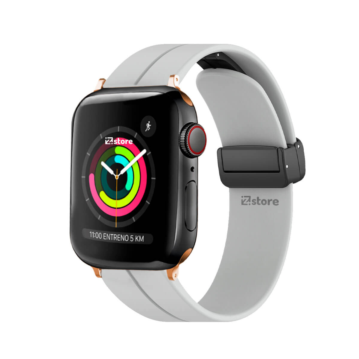 Correa Para Apple Watch Broche Magnético 38-40-41mm Gold Rose Gris