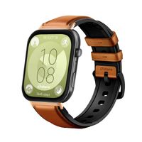 Correa de Cuero Para Huawei Watch Fit 3 Gold Rose Marron