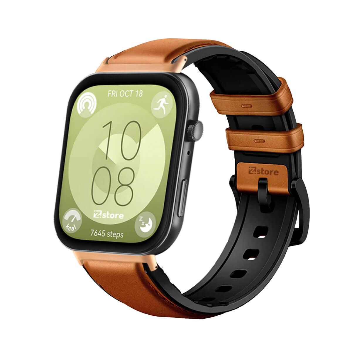 Correa de Cuero Para Huawei Watch Fit 3 Gold Rose Marron