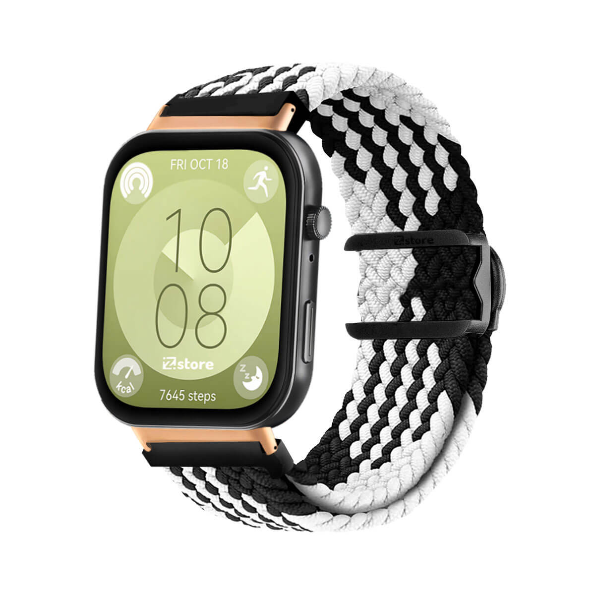 Correa de Nylon Para Huawei Watch Fit 3 Black Negro Bicolor