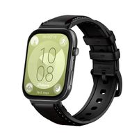 Correa de Cuero Para Huawei Watch Fit 3 Black Negro