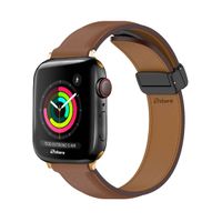 Correa De Cuero Para Apple Watch 38-40-41mm Gold Marron