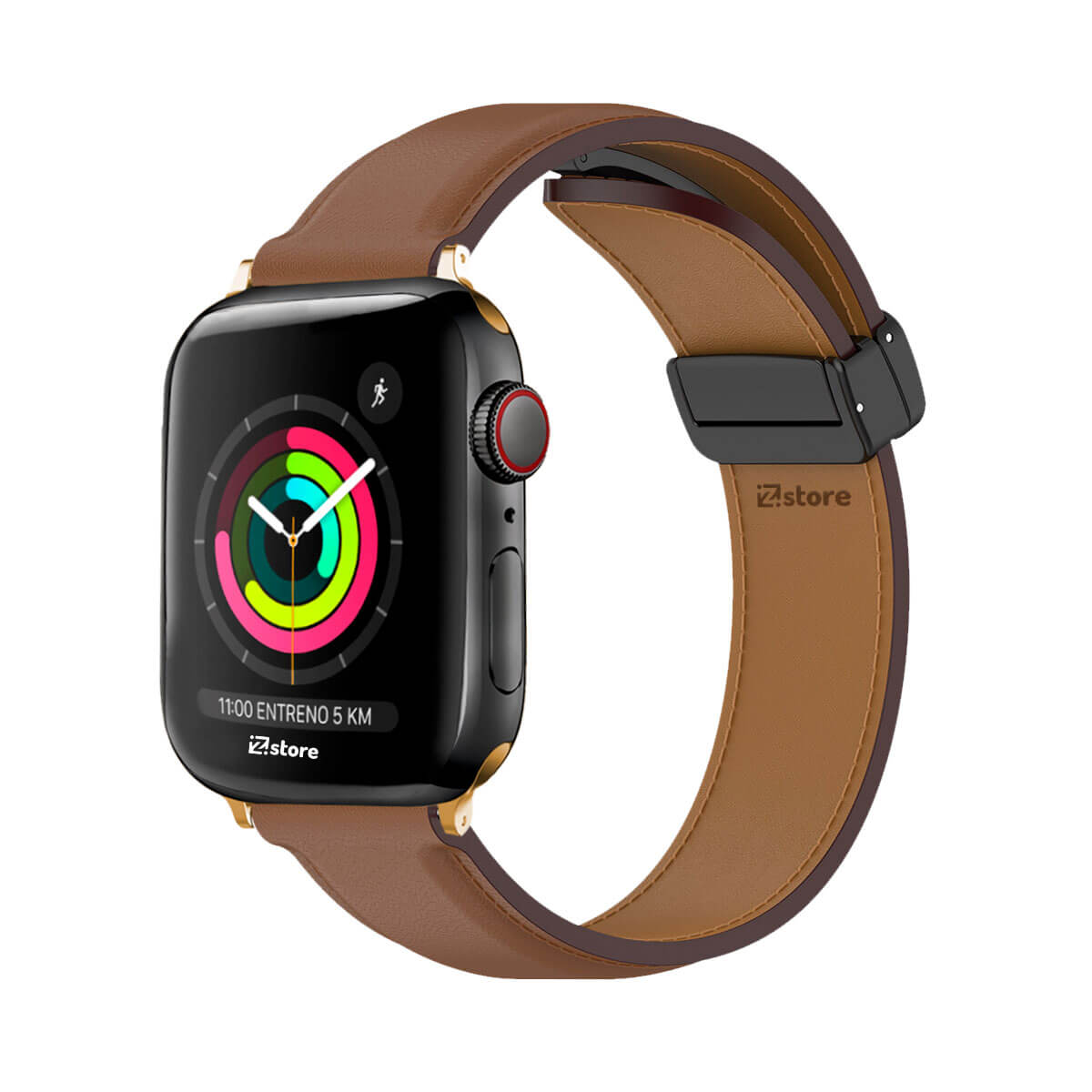 Correa De Cuero Para Apple Watch 38-40-41mm Gold Marron