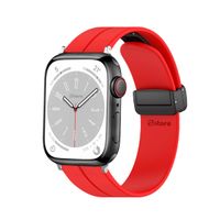 Correa Para Apple Watch Broche Magnético 42-44-45-49mm Silver Rojo