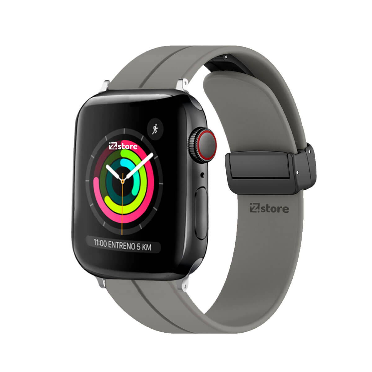 Correa Para Apple Watch Broche Magnético 38-40-41mm Silver Gris Oscuro