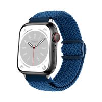 Correas de Nylon Para Apple Watch 38-40-41mm Silver Azul Oscuro