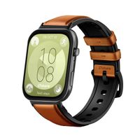 Correa de Cuero Para Huawei Watch Fit 3 Black Marron
