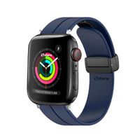 Correa Para Apple Watch Broche Magnético 38-40-41mm Silver Azul Oscuro