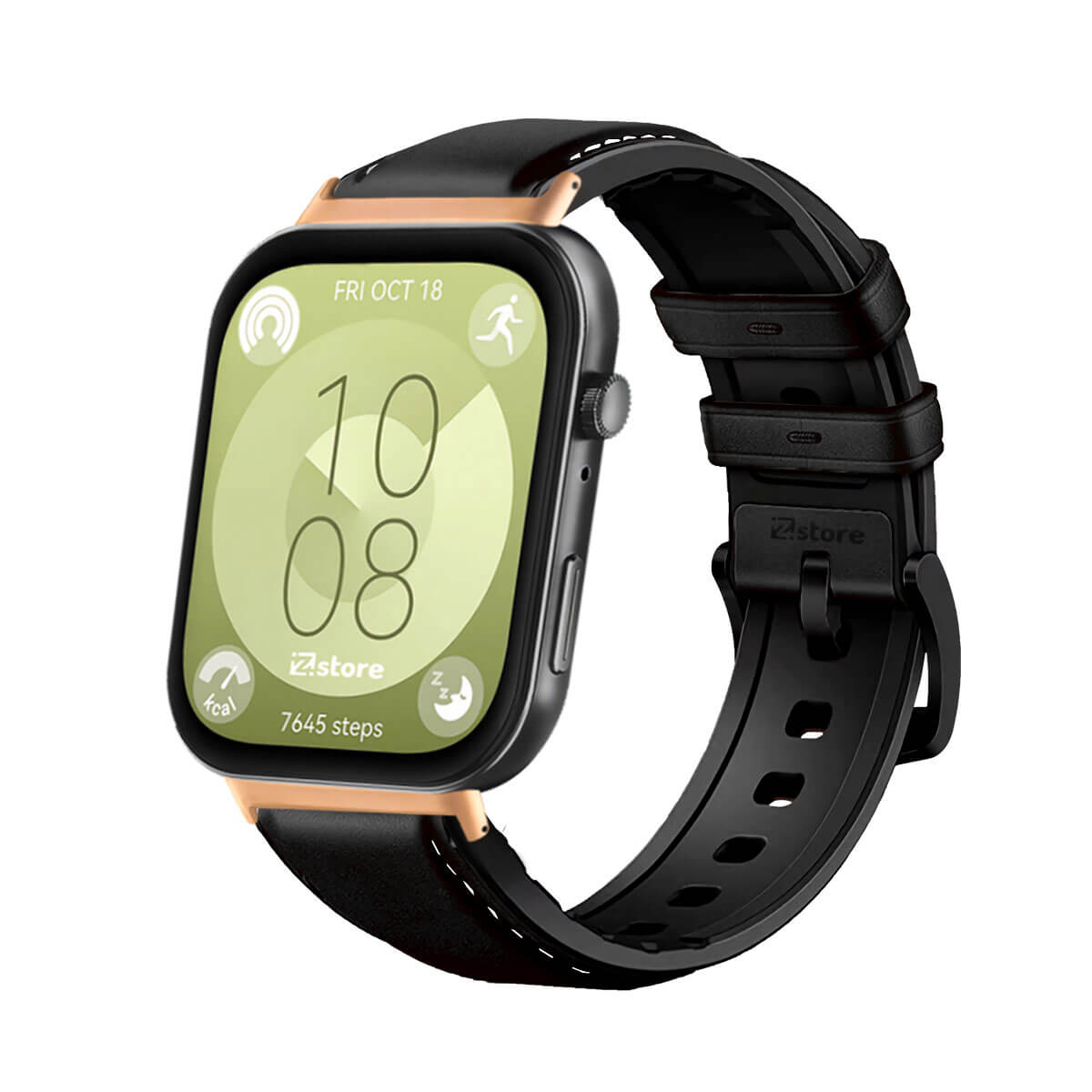 Correa de Cuero Para Huawei Watch Fit 3 Gold Rose Negro