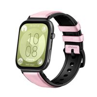 Correa de Cuero Para Huawei Watch Fit 3 Black Rosado
