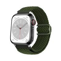 Correas de Nylon Para Apple Watch 38-40-41mm Silver Verde Militar