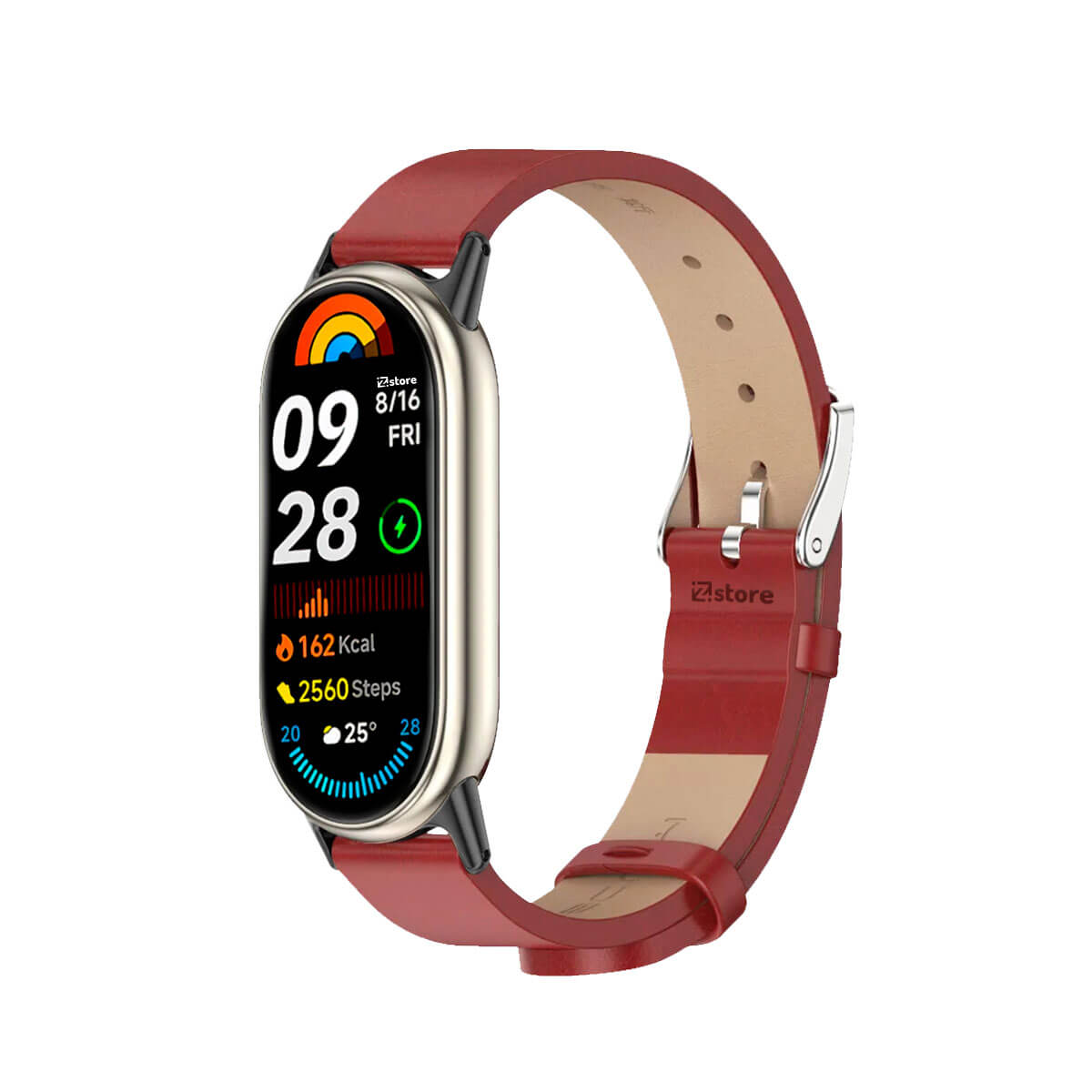 Correa de Cuero Para Xiaomi Mi Band 9 Rojo