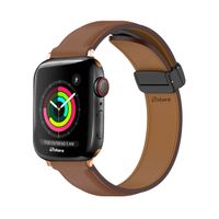 Correa De Cuero Para Apple Watch 38-40-41mm Gold Rose Marron