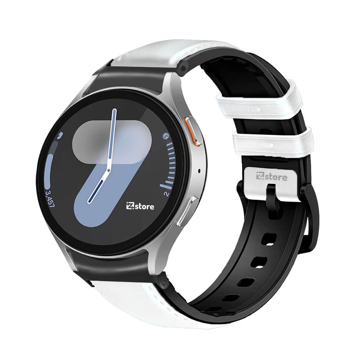 Correa de Cuero Para Samsung Galaxy Watch 7 Black Blanco