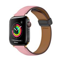 Correa De Cuero Para Apple Watch 38-40-41mm Gold Rosado