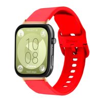 Correa Silicona Para Huawei Watch Fit 3 Hebilla Gold Rose Rojo