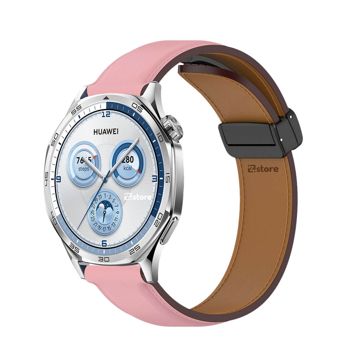 Correa de Cuero Para Huawei Watch GT5/GT5 Pro Broche Magnético 46mm Rosado