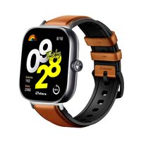 Correa de Cuero Para Redmi Watch 4 Silver Marron