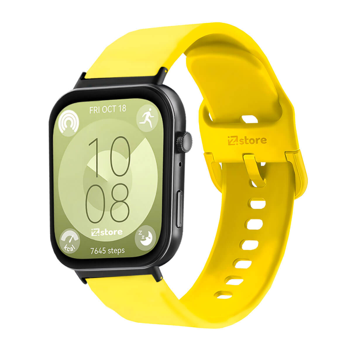 Correa Silicona Para Huawei Watch Fit 3 Hebilla Black Amarillo