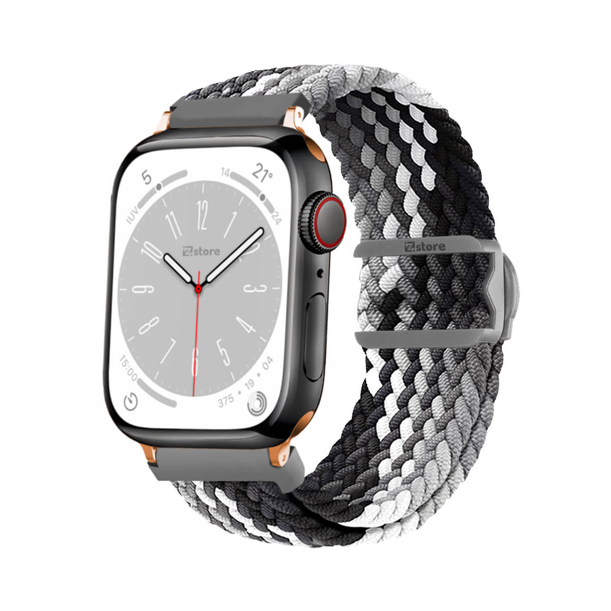 Correas de Nylon Para Apple Watch 38-40-41mm Gold Rose Gris Tricolor