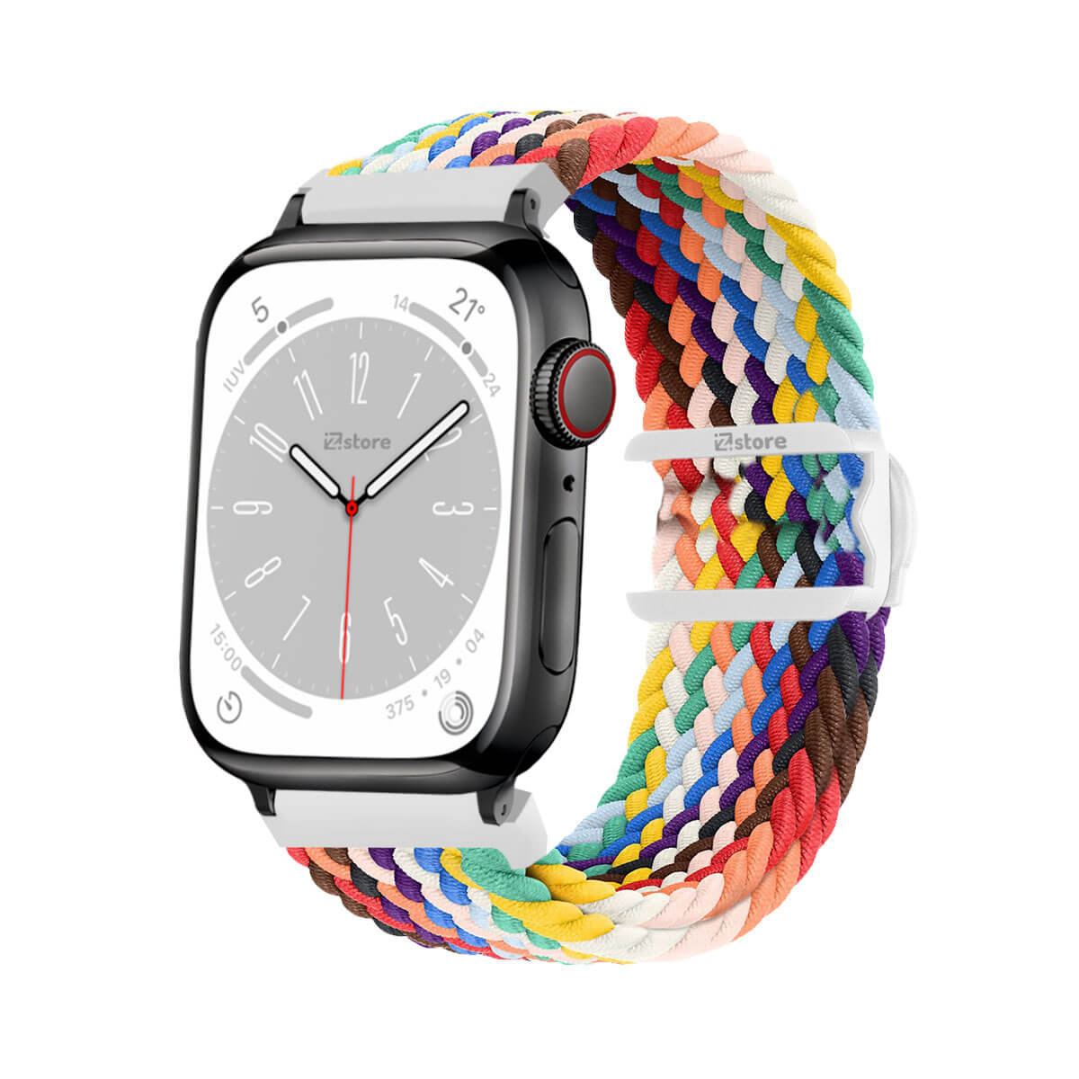 Correas de Nylon Para Apple Watch 38-40-41mm Black Multicolor
