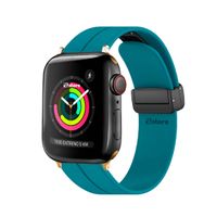 Correa Para Apple Watch Broche Magnético 38-40-41mm Gold Azul Turquesa