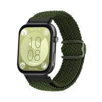 Correa de Nylon Para Huawei Watch Fit 3 Black Verde Militar