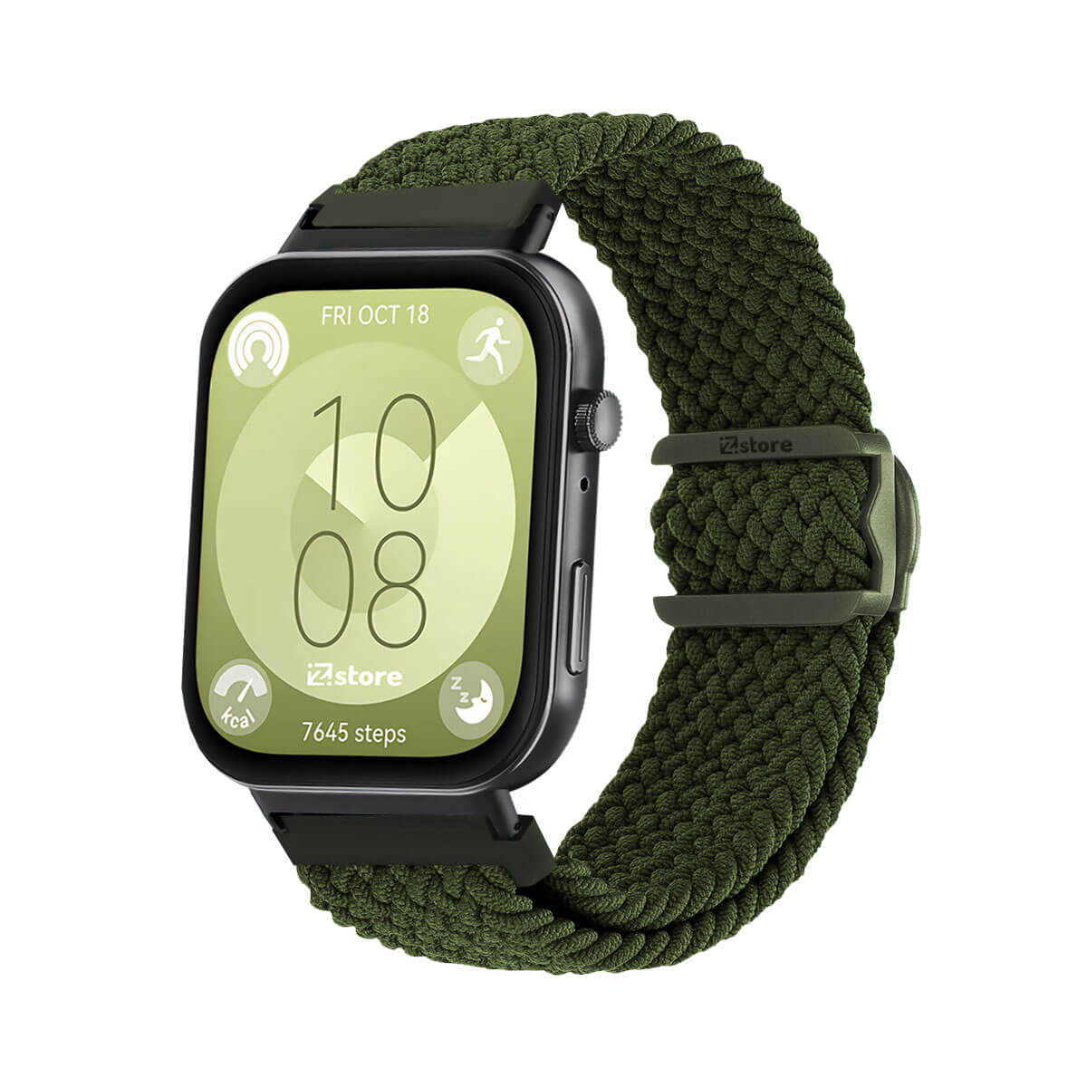 Correa de Nylon Para Huawei Watch Fit 3 Black Verde Militar