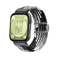Correa de Nylon Para Huawei Watch Fit 3 Black Gris Tricolor