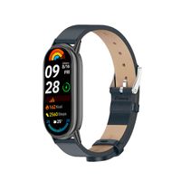 Correa de Cuero Para Xiaomi Mi Band 9 Azul
