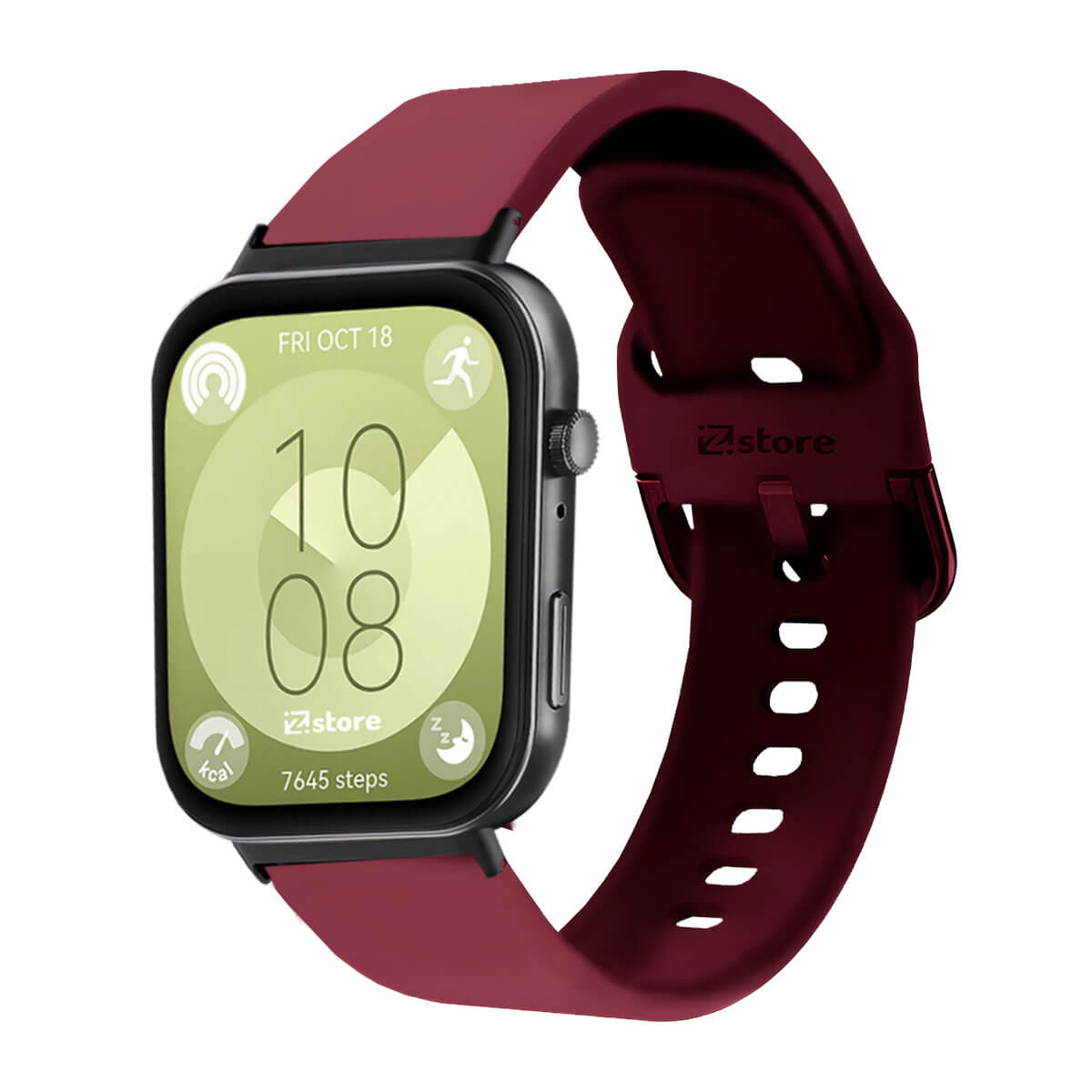 Correa Silicona Para Huawei Watch Fit 3 Hebilla Black Vino Rojo
