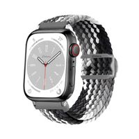 Correas de Nylon Para Apple Watch 38-40-41mm Silver Gris Tricolor