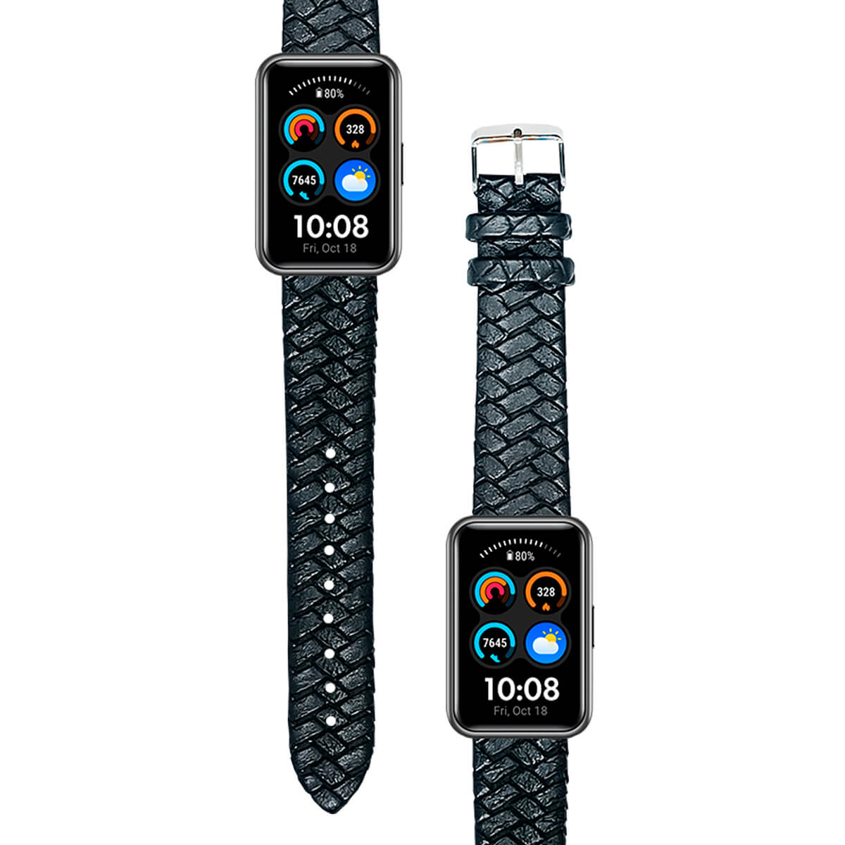 Correa de Cuero Para Huawei Watch Fit Negro