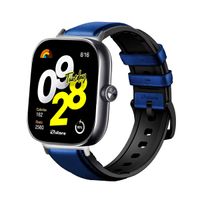 Correa de Cuero Para Redmi Watch 4 Silver Azul