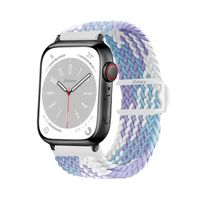 Correas de Nylon Para Apple Watch 38-40-41mm Black Lila Bicolor
