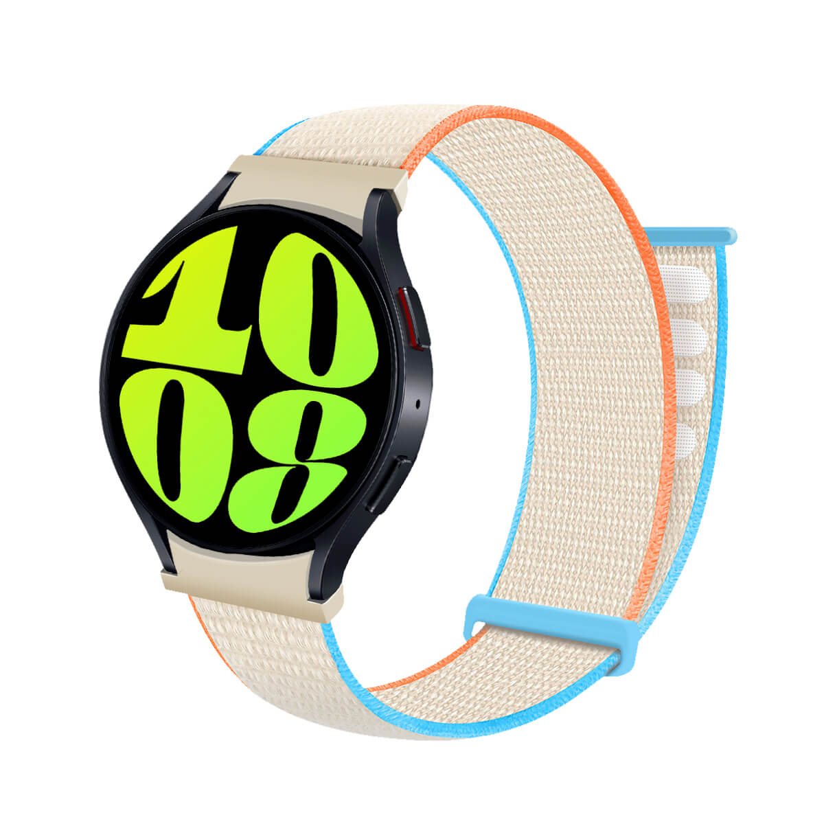 Correa de Nylon Para Samsung Galaxy Watch 6 Crema Tricolor