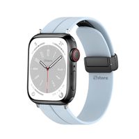 Correa Para Apple Watch Broche Magnético 42-44-45-49mm Silver Celeste Cielo