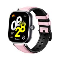 Correa de Cuero Para Redmi Watch 4 Silver Rosado