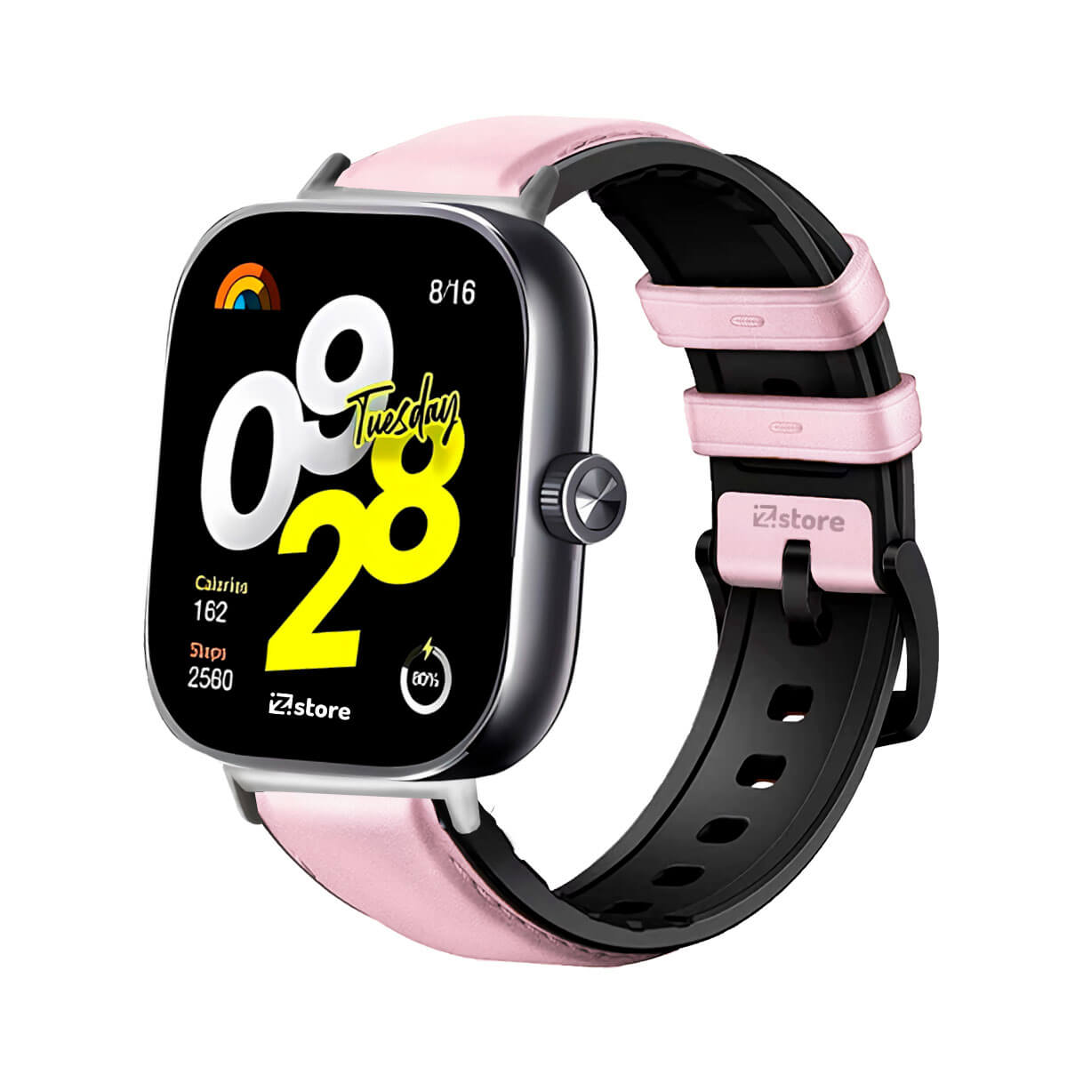 Correa de Cuero Para Redmi Watch 4 Silver Rosado