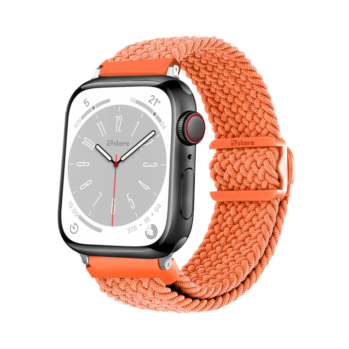 Correas de Nylon Para Apple Watch 38-40-41mm Silver Naranja
