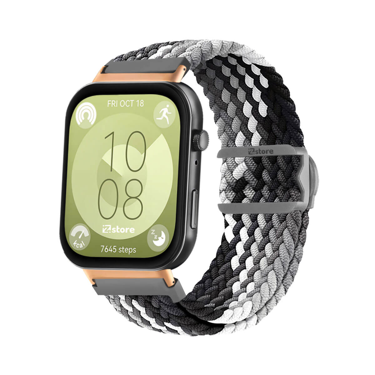 Correa de Nylon Para Huawei Watch Fit 3 Gold Rose Gris Tricolor