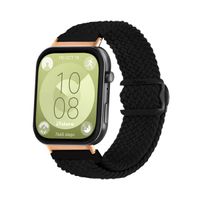 Correa de Nylon Para Huawei Watch Fit 3 Gold Rose Negro