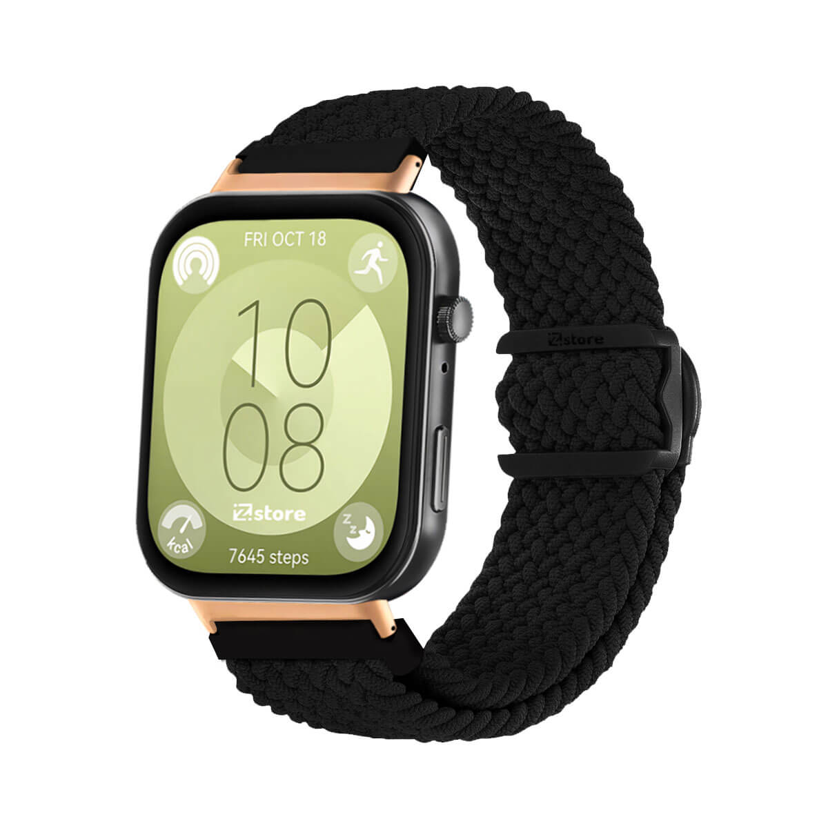 Correa de Nylon Para Huawei Watch Fit 3 Gold Rose Negro