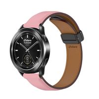 Correa de Cuero Para Xiaomi Watch S3 Broche Magnético Rosado